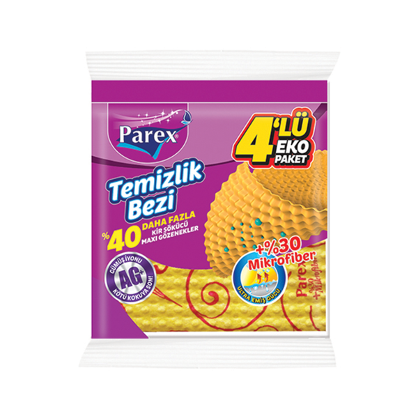 1 PAREX YENİ (%30 MF) TEMİZLİK BEZİ 4’LÜ DALGALI