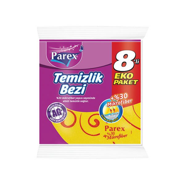 1 PAREX YENİ (%30 MF) TEMİZLİK BEZİ 8’Lİ